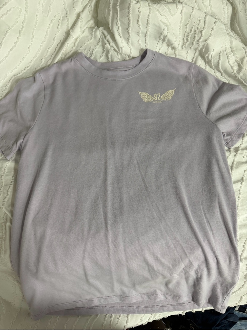 abercrombie kids Lavender Crew Tee with Wing '92 Graphic